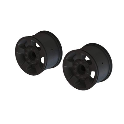 ARRMA 1/10 Front/Rear 2.8 Wheels, 14mm Hex, Black (2), ARA510116