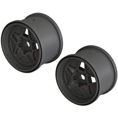 ARRMA 1/10 MT Front/Rear 3.8 Wheels, 17mm Hex, Black (2), ARAC9466