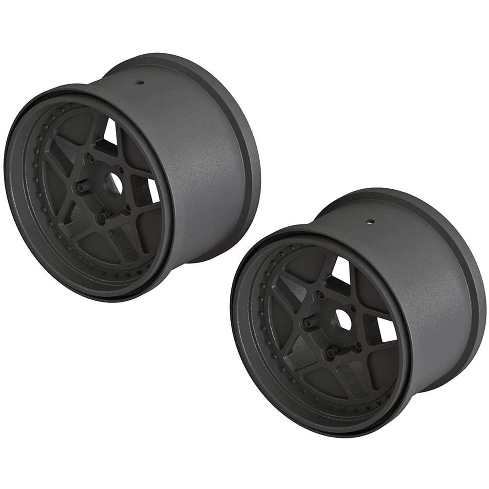 ARRMA 1/10 MT Front/Rear 3.8 Wheels, 17mm Hex, Black (2), ARAC9466