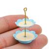 Odoria 1/12 Miniature 2-Tier Cake Stand Dollhouse Decoration Accessories, Blue view 1