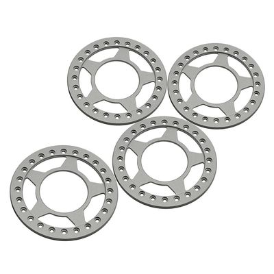 4PCS Aluminum 2.2 Beadlock Ring Replacement for 1/10 RC Wheel Rims of Axial Wraith 90018 (Shiny Silver)