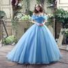 CharmingBridal Cinderella Princess Dress Off Shoulder Ball Gown Costume Quinceanera Dresses Black view 3