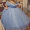 CharmingBridal Cinderella Princess Dress Off Shoulder Ball Gown Costume Quinceanera Dresses Black view 4