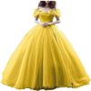 CharmingBridal Cinderella Princess Dress Off Shoulder Ball Gown Costume Quinceanera Dresses Yellow view 1
