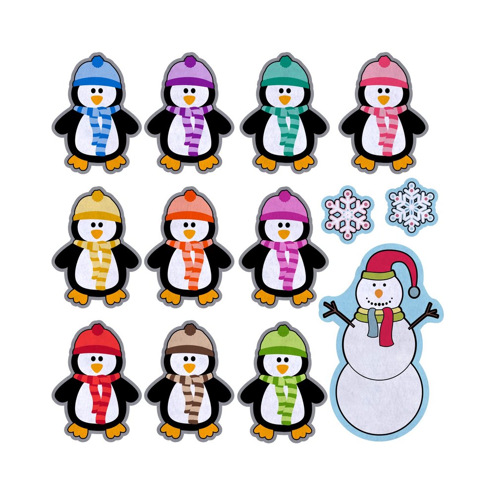 10 Little Penguins Build a Snowman Rhyme Felt Play Art Set Flannel Board Story Storyboard Pieces