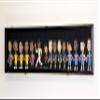 sfDisplay.com,LLC. Horizontal Bobble Head Action Figures Doll Display Case Cabinet Wall Rack - Lockable (Black Wood Finish, Black Felt Background) view 1
