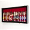 sfDisplay.com,LLC. Horizontal Bobble Head Action Figures Doll Display Case Cabinet Wall Rack - Lockable (Black Wood Finish, Red Felt Background) view 2
