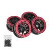 LAFEINA 4pcs 1.9" Plastic Beadlock Wheel Rim for 1/10 RC Rock Crawler Car SCX10 Tamiya CC01 D90 Tire Parts (Red) view 4