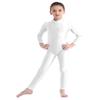 Agoky Little Girls Boys Long Sleeve Full Body Unitard Bodysuit Tight Kids Gymnastics Leotard Dance Costumes Ivory 4-5 view 3