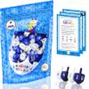 The Dreidel Company 25 Solid Blue & White Wooden Hand Painted Hanukkah Dreidels with English Transliteration - Includes 3 Detailed Game Instruction Cards (25-Pack) view 3