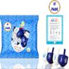 The Dreidel Company 10-Pack Solid Blue & White Hand Painted Wooden Hanukkah Dreidels with English Transliteration - Includes Detailed Game Instruction Cards- (10-Pack) view 2