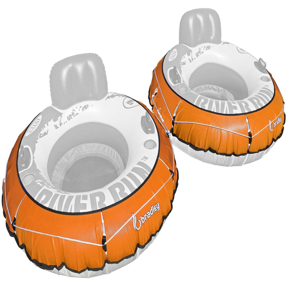 2 Pack Heavy Duty River Tube Cover Only; Made in USA to fit River Run Tube; Compatible with Intex Inflatable River Run River Float Tube & Most 53" River Tubes Orange (Covers Only)