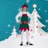 The Costume Center Green and Red Christmas Elf Apron and Hat  Child Size S/M view 2