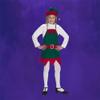 The Costume Center Green and Red Christmas Elf Apron and Hat  Child Size S/M view 3