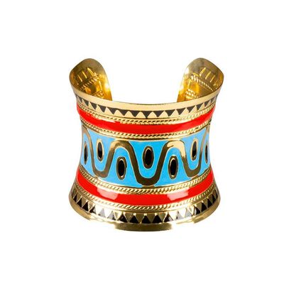 Boland 64519  Egyptian Bracelet, 1 Piece, One Size, Gold, Egyptian Drawings, Nil, Fashion Jewellery, Bracelet, Accessory, Costume, Fancy Dress, Outfit, Carnival, Theme Party
