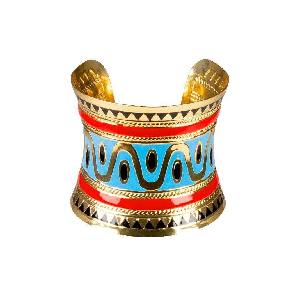 Boland 64519 Egyptian Bracelet, 1 Piece, One Size, Gold, Egyptian Drawings, Nil, Fashion Jewellery, Bracelet, Accessory, Costume, Fancy Dress, Outfit, Carnival, Theme Party