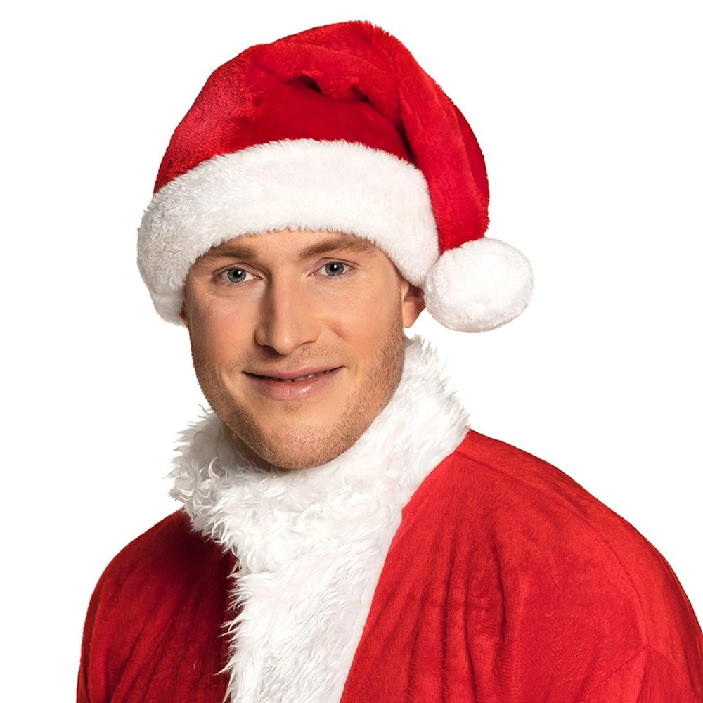 Boland 10134067 Christmas hat, red/White
