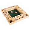HEY! PLAY! Shut The Box Game - Classic 10 Number Games Set for Up to 4 Players - Old Fashioned Wooden Board with Dice for Adults and Children (Green) view 1