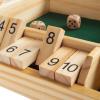 HEY! PLAY! Shut The Box Game - Classic 10 Number Games Set for Up to 4 Players - Old Fashioned Wooden Board with Dice for Adults and Children (Green) view 4