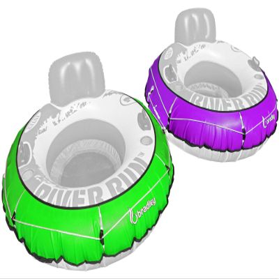 2 Pack Heavy Duty River Tube Cover Only; Made in USA to fit River Run Tube; Compatible with Intex Inflatable River Run River Float Tube & Most 53" River Tubes Bright Green & Purple (Covers Only)