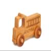Wooden Fire Truck Toy  Handmade Natural Wood Push Toy for Toddlers & Kids, Classic Gift for Birthdays and Everyday Play view 2