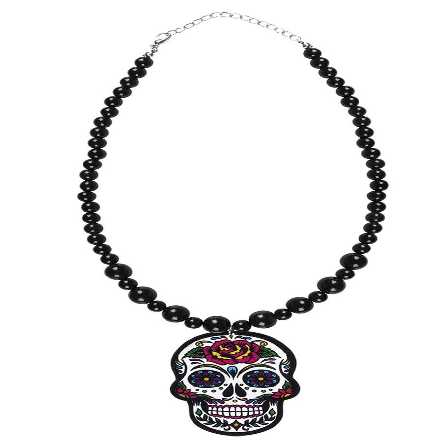 Boland 72330 Sugar Skull Necklace Black