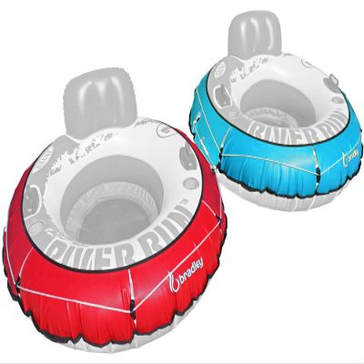 2 Pack Heavy Duty River Tube Cover Only; Made in USA to fit River Run Tube; Compatible with Intex Inflatable River Run River Float Tube & Most 53" River Tubes Red & Bright Blue (Covers Only)