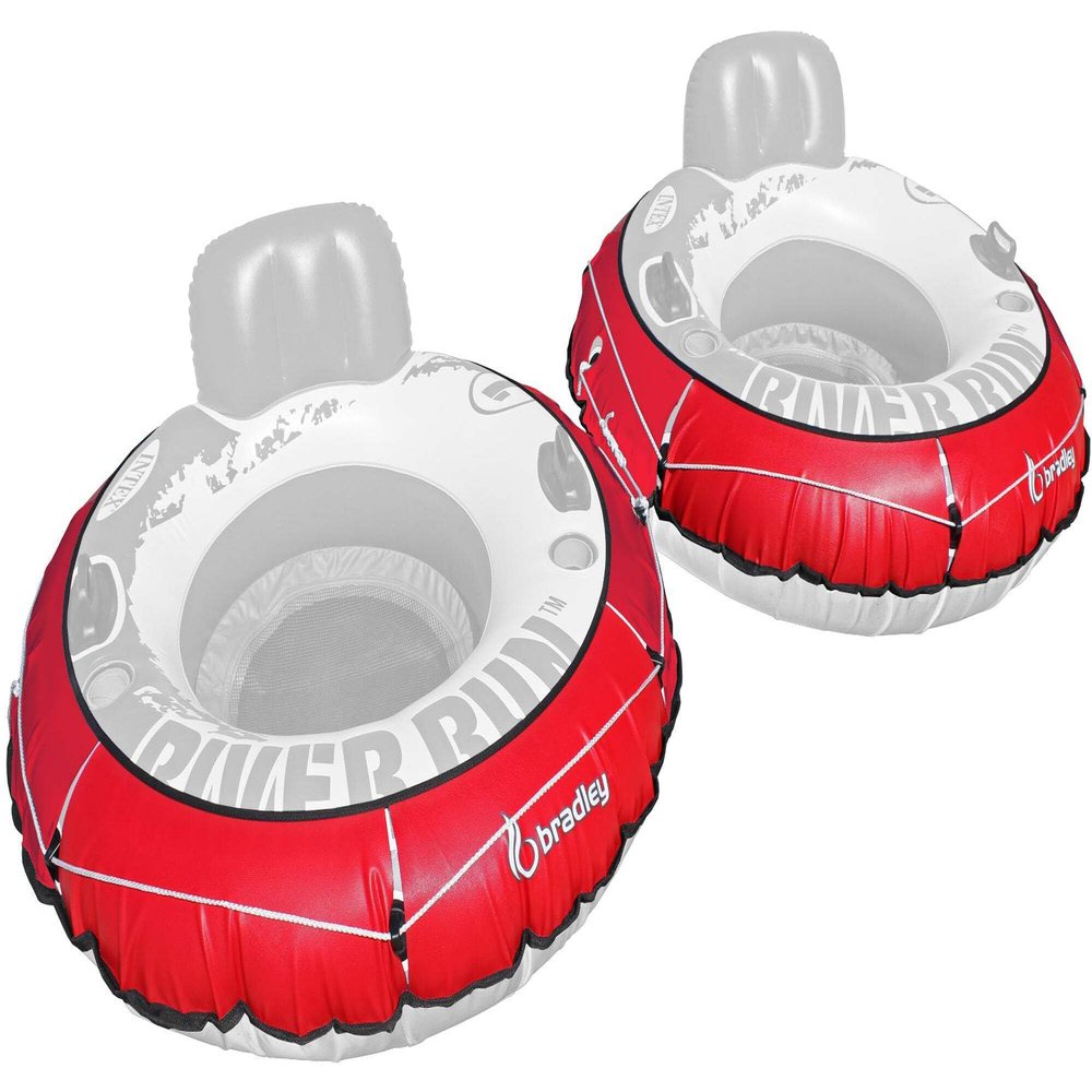 2 Pack Heavy Duty River Tube Cover Only; Made in USA to fit River Run Tube; Compatible with Intex Inflatable River Run River Float Tube & Most 53" River Tubes Red (Covers Only)