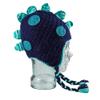 Adorable Hand Knit Kids Animal Hats - Fair Trade (Dino) Navy, Turquoise view 1