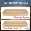 WE Games 3 Player Wooden Cribbage Set - Easy Grip Pegs and 2 Decks of Cards Inside of Board - Natural Wood view 4