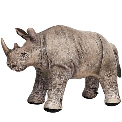 Jet Creations 36 Long Inflatable Rhinoceros Toy Gray Rhino Beast Figure for Safari Party Decoration, Wildlife Photo Prop, Realistic Design, Easy to Inflate, 1 pc