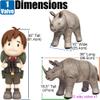 Jet Creations 36 Long Inflatable Rhinoceros Toy  Gray Rhino Beast Figure for Safari Party Decoration, Wildlife Photo Prop, Realistic Design, Easy to Inflate, 1 pc view 2