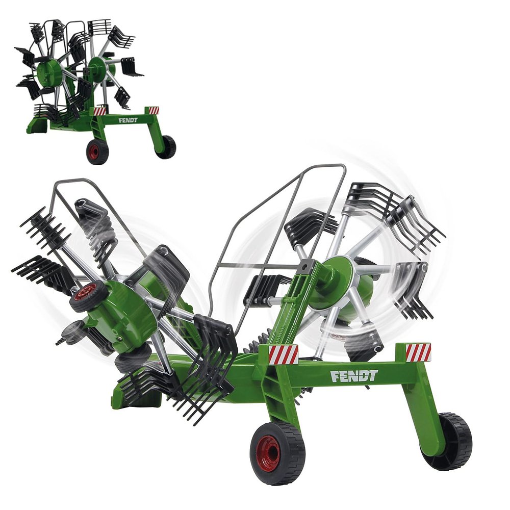 Jamara 412589 412589-Fendt Former-Rotating tines During Driving Operation, Radio-Controlled Folding arms, Tow Bar Front, Green