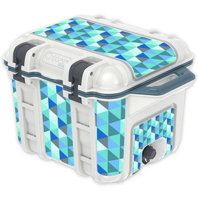 MightySkins (Cooler Not Included) Skin Compatible with OtterBox Venture 25 qt Cooler - Blue Kaleidoscope | Protective, Durable, and Unique Vinyl wrap Cover | Easy to Apply | Made in The USA