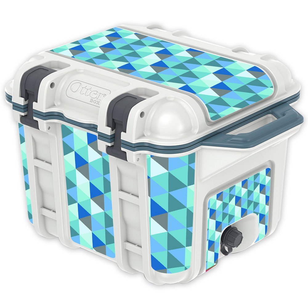 MightySkins (Cooler Not Included) Skin Compatible with OtterBox Venture 25 qt Cooler - Blue Kaleidoscope | Protective, Durable, and Unique Vinyl wrap Cover | Easy to Apply | Made in The USA