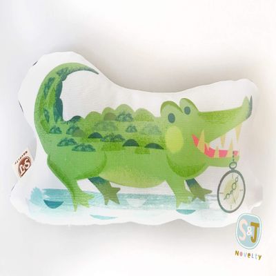 Tock the Alligator rattle plush toy 10" long