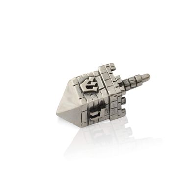Nadav Art Hanukkah Small dreidel sterling silver Two sizes with Hebrew letters, Jewish Chanukkah gift Spinning Top Israel handmade Collector's