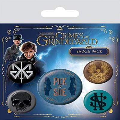 Fantastic Beasts The Crimes Of Grindelwald Badge Pack, 10 x 12.5cm, Multi-colour