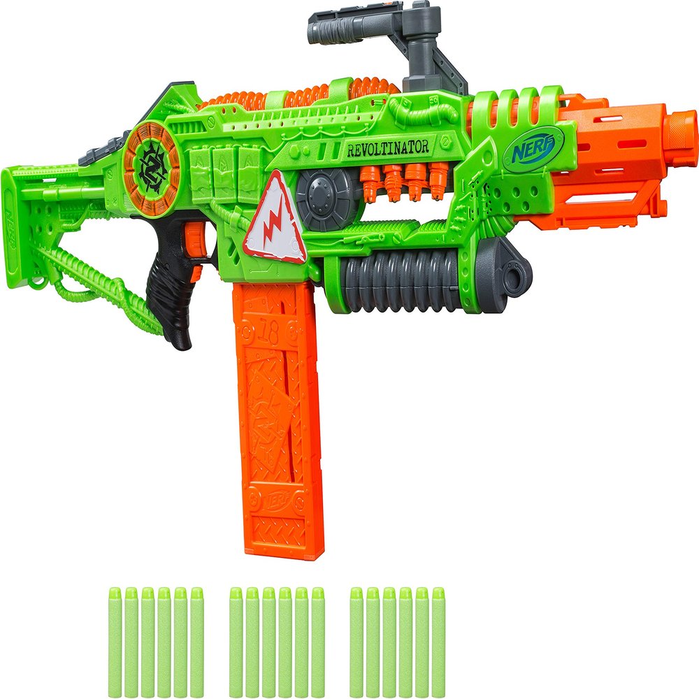 Nerf Revoltinator Zombie Strike Toy Blaster with Motorized Lights Sounds & 18 Official Darts for Kids, Teens, & Adults