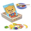 Bimi Boo Wooden Feeding Toy - Montessori Pretend Play Food Set for Toddlers 1-4+ - Fine Motor Skills Scooping Toy for Kids (27 Various Foods, a Spoon, Bowl) view 1