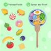 Bimi Boo Wooden Feeding Toy - Montessori Pretend Play Food Set for Toddlers 1-4+ - Fine Motor Skills Scooping Toy for Kids (27 Various Foods, a Spoon, Bowl) view 4