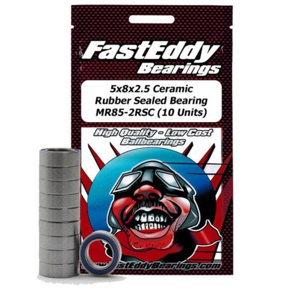 FastEddy Bearings 5x8x2.5 Ceramic Rubber Sealed Bearing MR85-2RSC 10 TFE431 Electric Car/Truck Option Parts