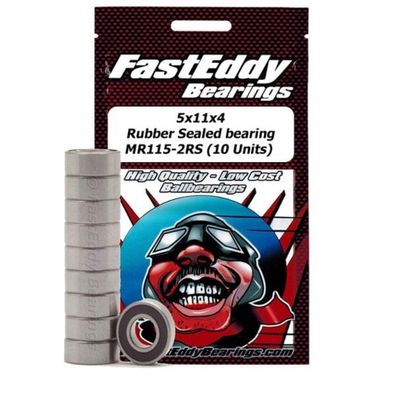 FastEddy Bearings 5x11x4 Rubber Sealed Bearing MR115-2RS 10 Units TFE268 Electric Car/Truck Option Parts