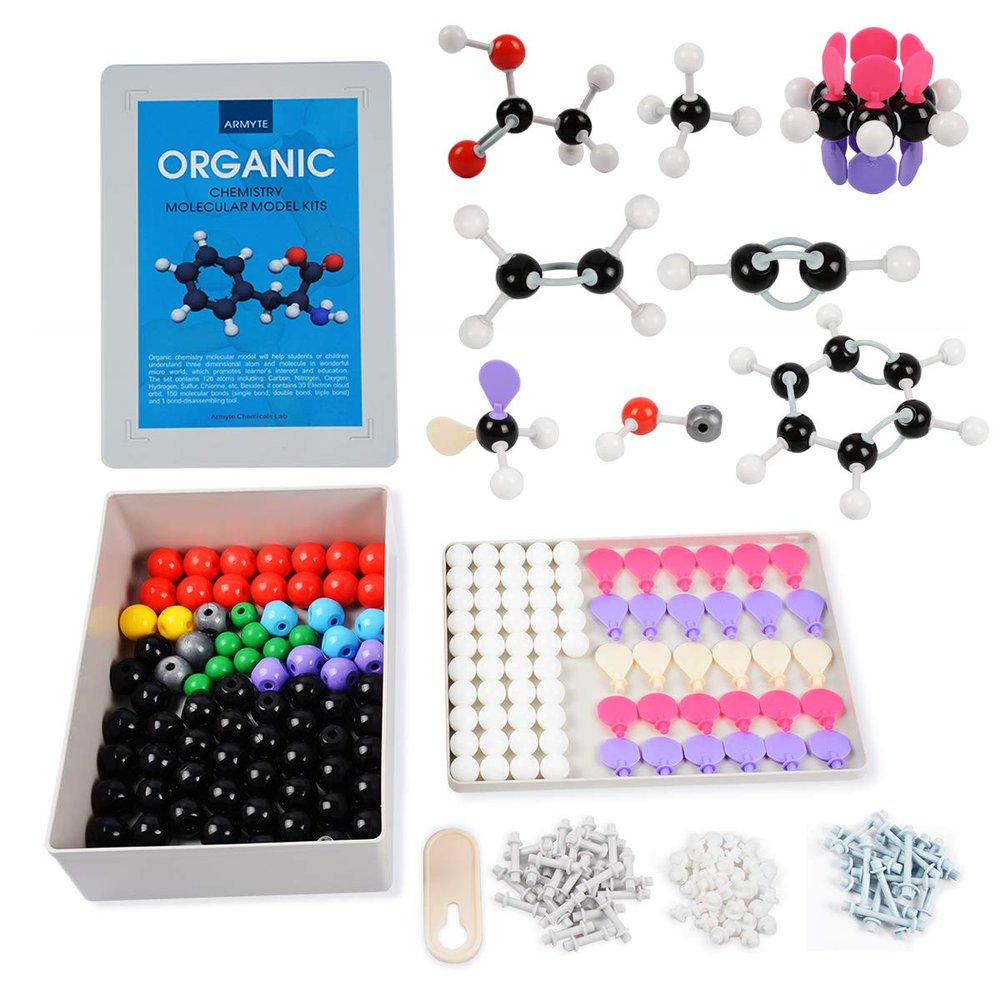 Organic Chemistry Model Kit (307 PCS) Armyte Chemistry Molecular Model for Teacher Student and Young People Academic Chemistry Education, Pack with Atoms, Bonds, Electron Orbital (Colorful)
