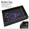 Forged Dice Co. Dice Tray 14" - Double Sided and Removable Neoprene Rolling Dice Mat - for Any Dice or Board Game, Tabletop RPGs Like D&D Pathfinder Roleplaying Game Black Tray w/Blue D20 Icon Mat view 3