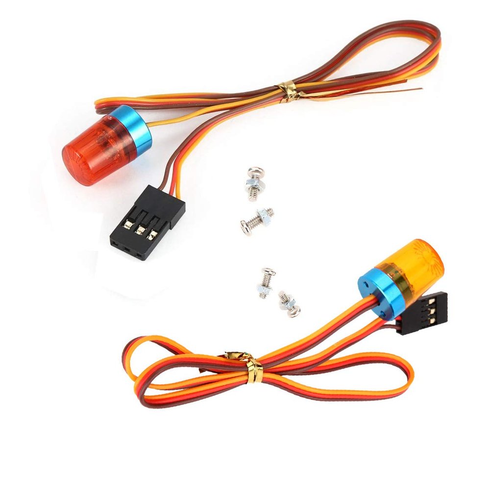 LAFEINA 360 Rotation Lamp Multi-Function Strobing-Blasting/Flashing/Rotating RC Light for RC Model Car, Ambulance, Fire Truck or Engineering Vehicle Lighting (Red&Yellow)