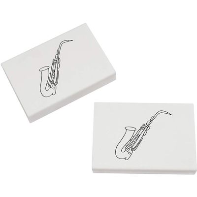 Azeeda 2 x 45mm 'Saxophone' Erasers/Rubbers (ER00020287)