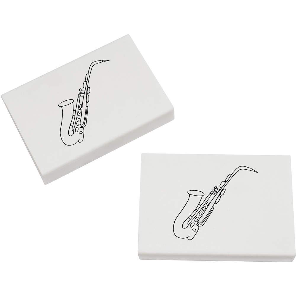 Azeeda 2 x 45mm 'Saxophone' Erasers/Rubbers (ER00020287)