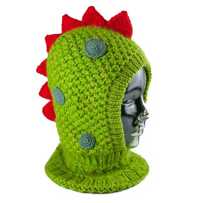 Kids Animal Hood - Warm Hat/Neckwarmer Combo (Dino)