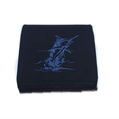 Custom Embroidered Blue Marlin Guwale Boarding Mat for Boat